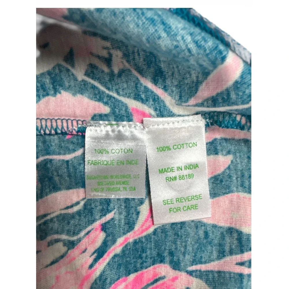 Lilly Pulitzer Girls Teal‎ Pink Tropical Print Shift Dress XL 12-14
